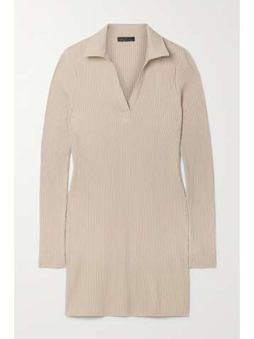 THE RANGE Waffle-knit cotton-blend mini dress