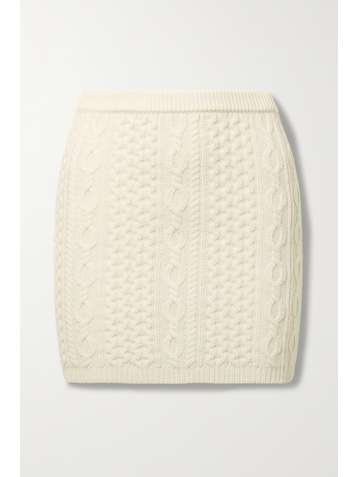 ALICE + OLIVIA Ingrid cable-knit wool-blend mini skirt