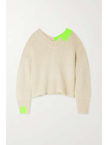 HELMUT LANG Zweifarbiger Strickpullover