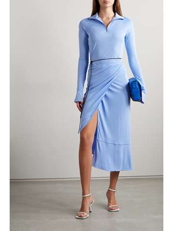 HELMUT LANG Jupe effet portefeuille asymétrique en jersey