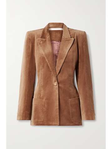 ANNA MASON Cotton-velvet blazer