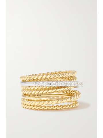 DAVID YURMAN Crossover 18-karat yellow and white gold diamond ring