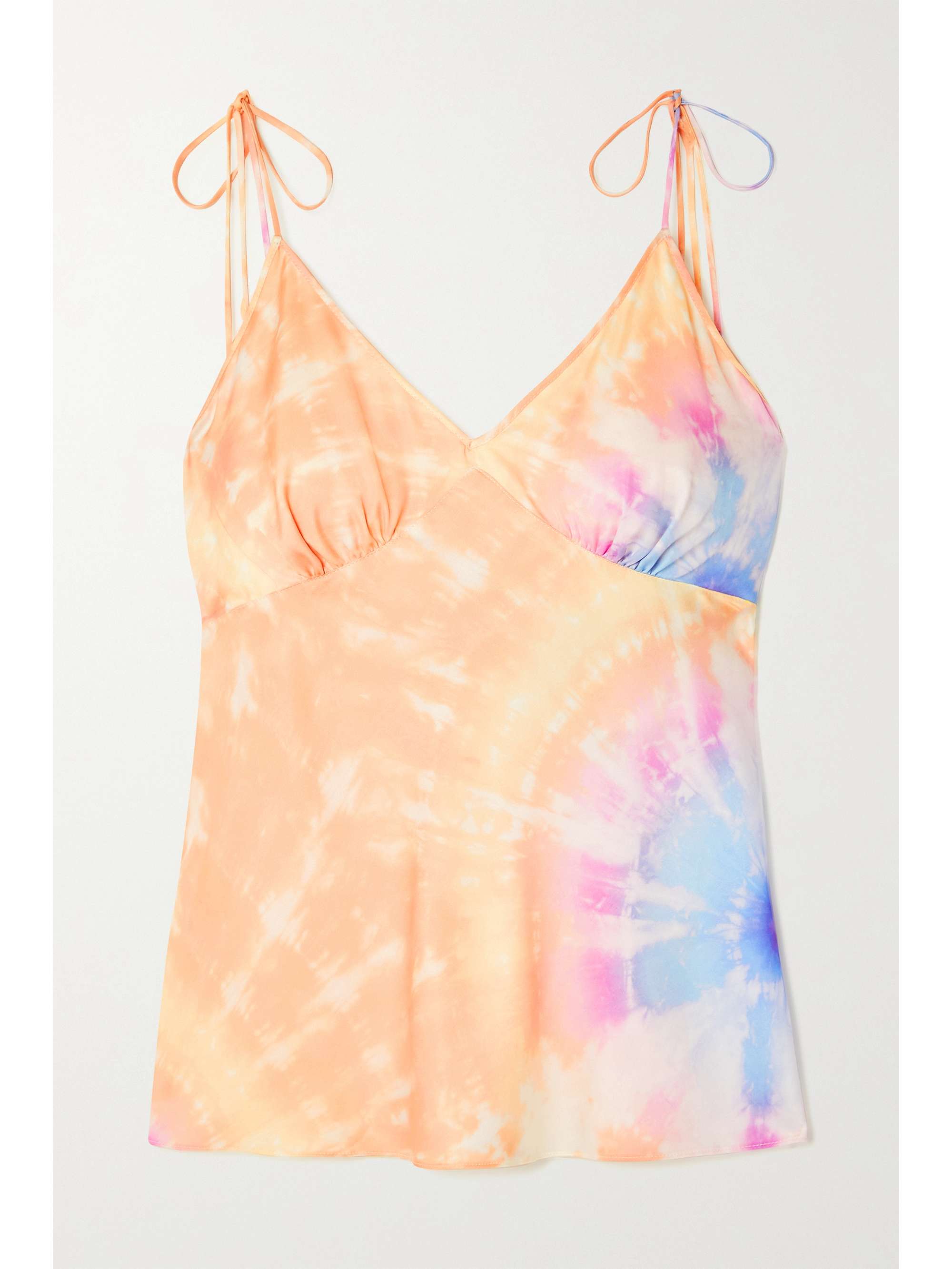 Cream Tie-dyed satin camisole | PACO 
