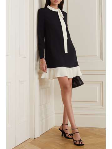 REDVALENTINO Mini-robe en crêpe à finitions en georgette