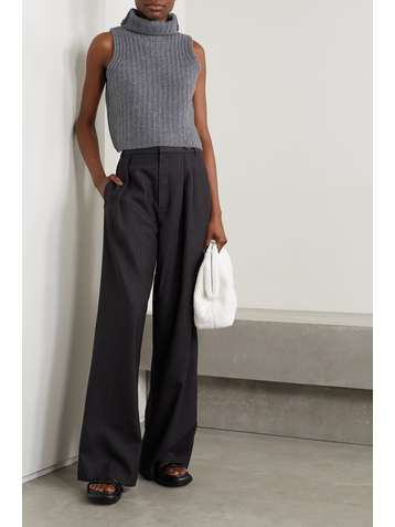SABLYN Saige cropped ribbed cashmere turtleneck tank