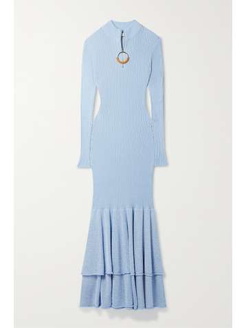 JW ANDERSON Tiered ribbed cotton maxi dress