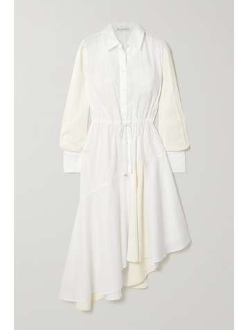 JW ANDERSON Asymmetric cotton-jacquard and washed-satin shirt dress