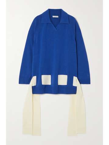 JW ANDERSON Tie-detailed merino wool sweater