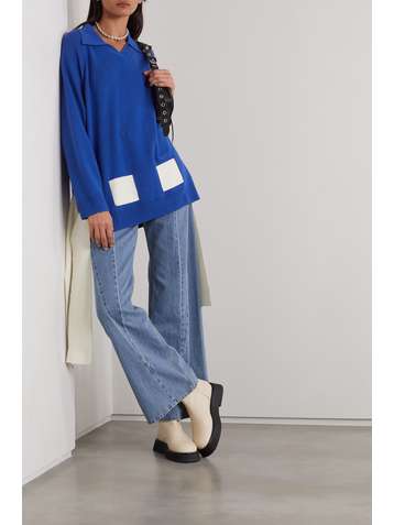 JW ANDERSON Tie-detailed merino wool sweater