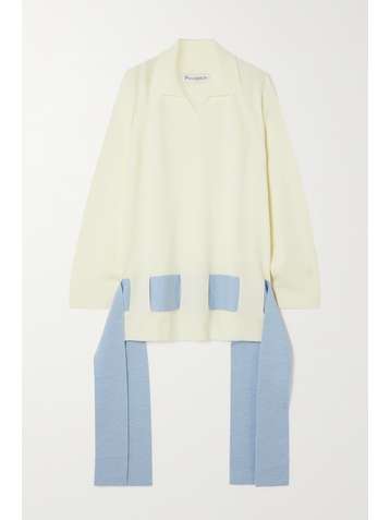 JW ANDERSON Tie-detailed merino wool sweater