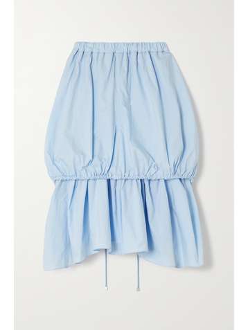 JW ANDERSON Layered ruched cotton-poplin skirt