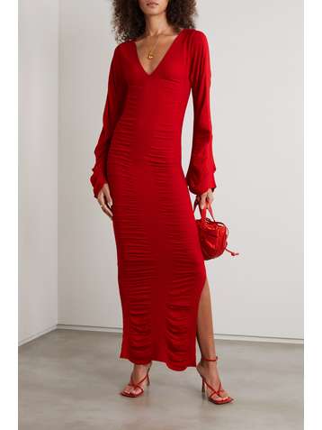 BY MALENE BIRGER Delisae ruched stretch-knit maxi dress