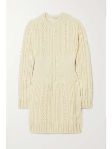 PHILOSOPHY DI LORENZO SERAFINI Cable-knit wool mini dress