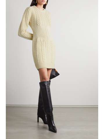 PHILOSOPHY DI LORENZO SERAFINI Cable-knit wool mini dress