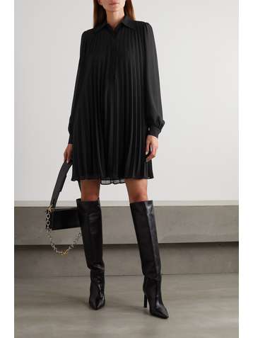 MICHAEL MICHAEL KORS Pleated georgette mini shirt dress