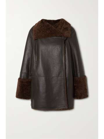 BY MALENE BIRGER Hollyhock reversible textured-leather and shearling coat