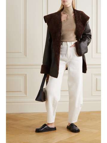 BY MALENE BIRGER Hollyhock reversible textured-leather and shearling coat