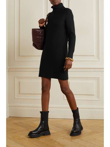 MICHAEL MICHAEL KORS Ribbed-knit turtleneck mini dress