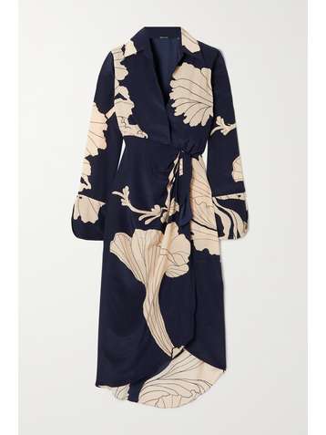 JOHANNA ORTIZ Mysterious Grace gathered draped floral-print silk midi dress
