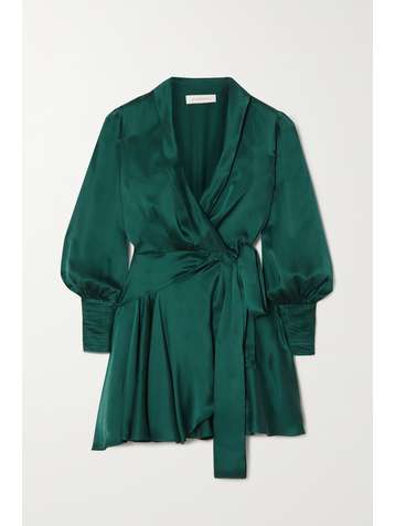 ZIMMERMANN Silk-charmeuse wrap mini dress