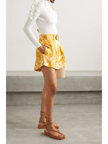 ZIMMERMANN Concert one-sleeve ruffled ribbed-knit top
