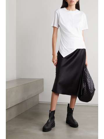 THEORY Wrap-effect Pima cotton-jersey T-shirt