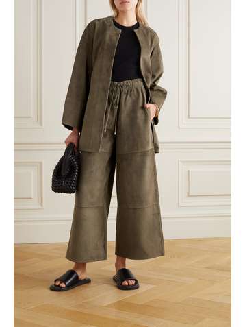 CO Pantalon large raccourci en daim