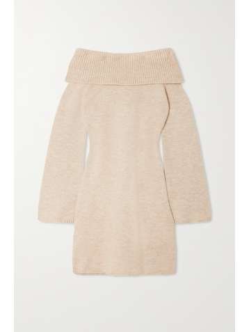 CULT GAIA Sophie off-the-shoulder knitted mini dress