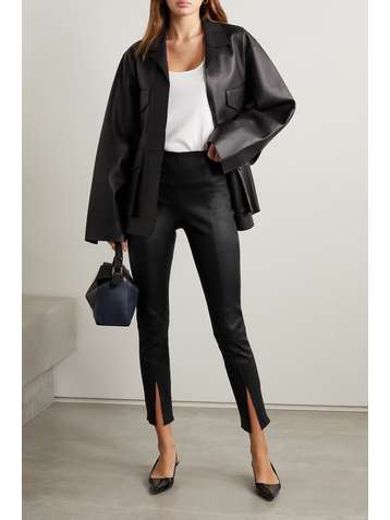 THEORY Stretch-leather leggings