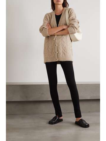 THEORY Cable-knit baby alpaca-blend cardigan