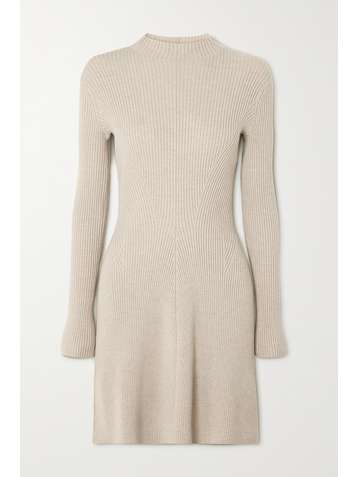 THEORY Ribbed merino wool-blend mini dress