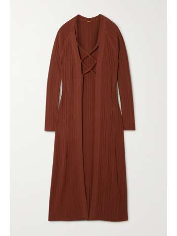 CULT GAIA Cardigan en mailles côtelées à lacets Christa