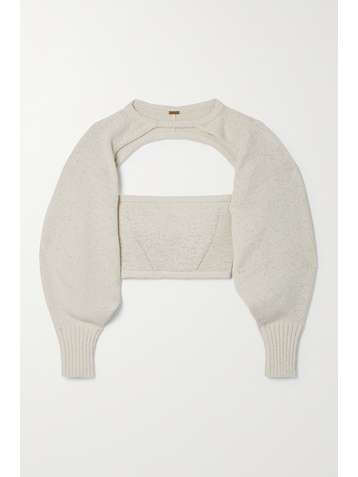 CULT GAIA Sally cropped layered cotton-blend top
