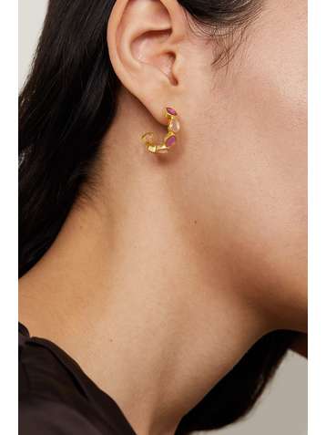 PIPPA SMALL Creolen aus 18 Karat Gold mit Quarzen und Turmalinen
