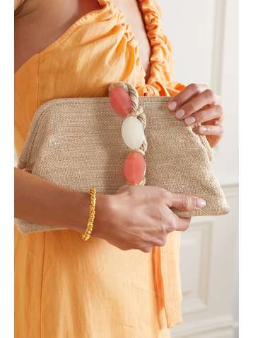 SERENA UZIYEL Pochette en chanvre à ornements Petra