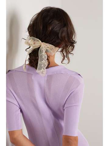 LELET NY Barrette en tulle à broderies Lacey