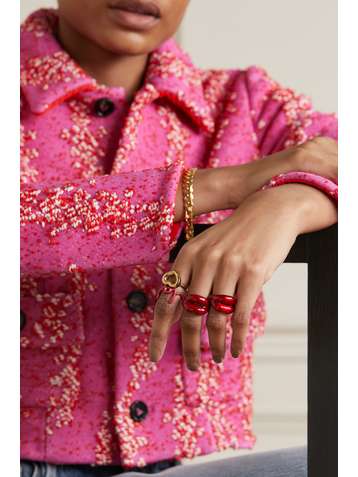 HOTLIPS BY SOLANGE Silver and enamel ring