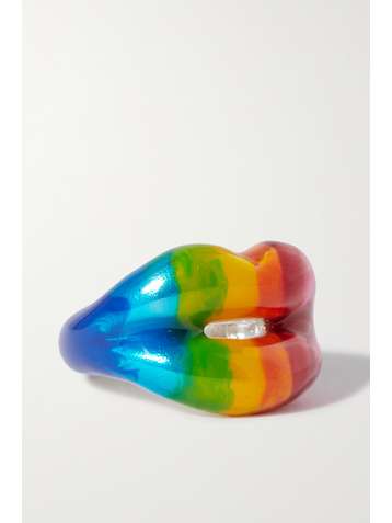 HOTLIPS BY SOLANGE Silver and enamel ring