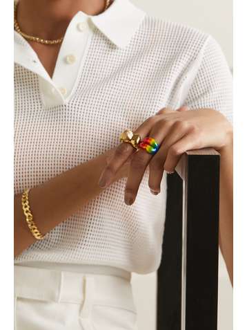 HOTLIPS BY SOLANGE Silver and enamel ring