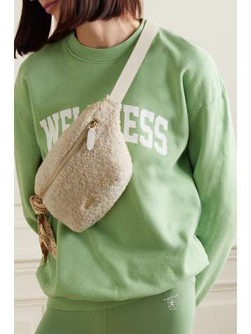 LOEFFLER RANDALL Sophie canvas-trimmed faux shearling belt bag