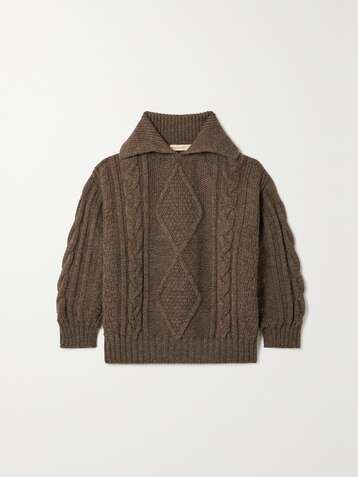 &DAUGHTER + NET SUSTAIN Kesh Pullover aus Wolle in Zopfstrick