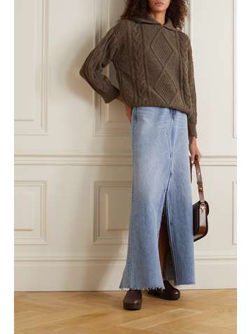&DAUGHTER + NET SUSTAIN Kesh Pullover aus Wolle in Zopfstrick