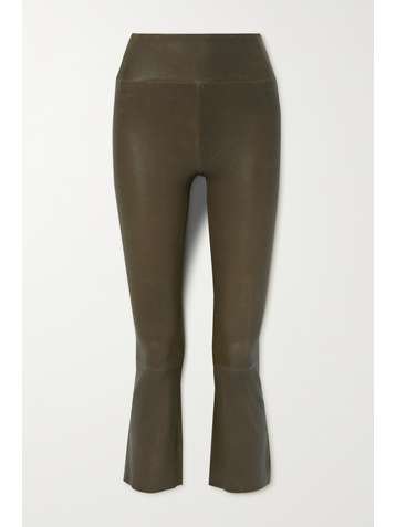 SPRWMN Cropped leather flared pants