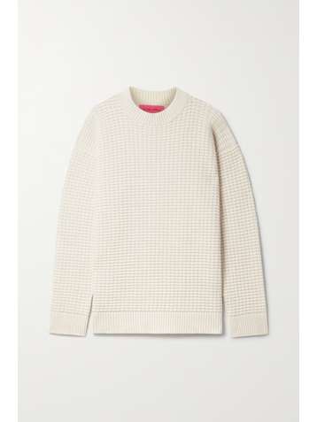 THE ELDER STATESMAN Oversized waffle-knit cashmere sweater
