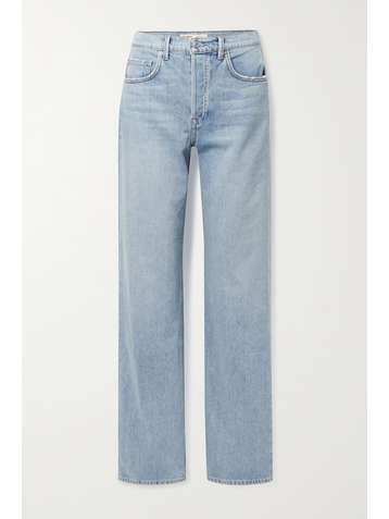 GRLFRND Brooklyn distressed high-rise straight-leg jeans
