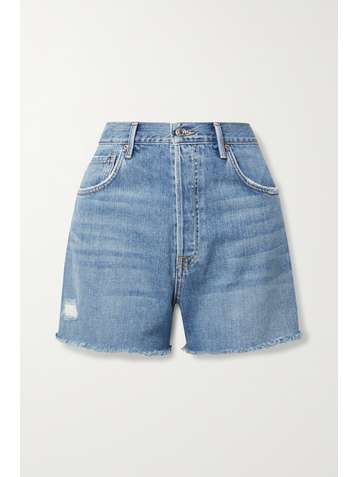 GRLFRND Jules frayed denim shorts