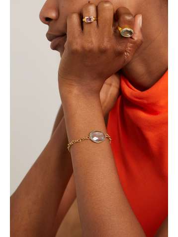 PIPPA SMALL Armband aus 18 Karat Gold mit Aquamarin
