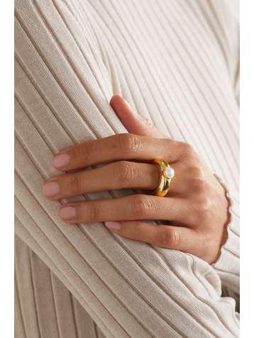 ÉLIOU Juliette gold-plated pearl ring