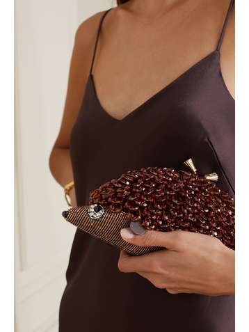 ANYA HINDMARCH Maud embellished satin clutch