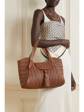 ANYA HINDMARCH Neeson tasseled woven leather tote